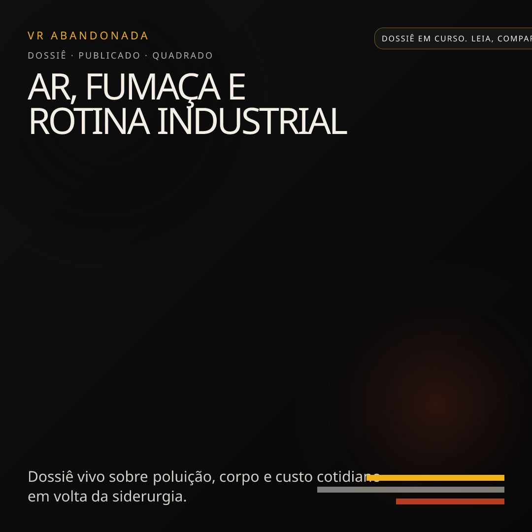 Prévia quadrada de Ar, fumaça e rotina industrial