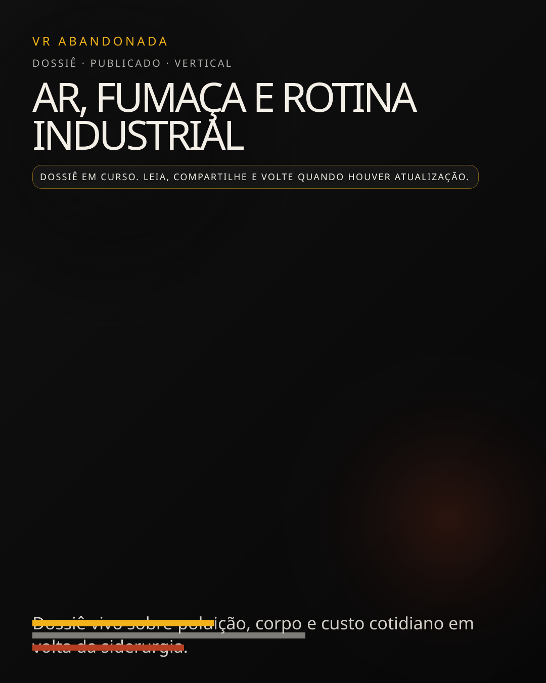 Prévia vertical de Ar, fumaça e rotina industrial