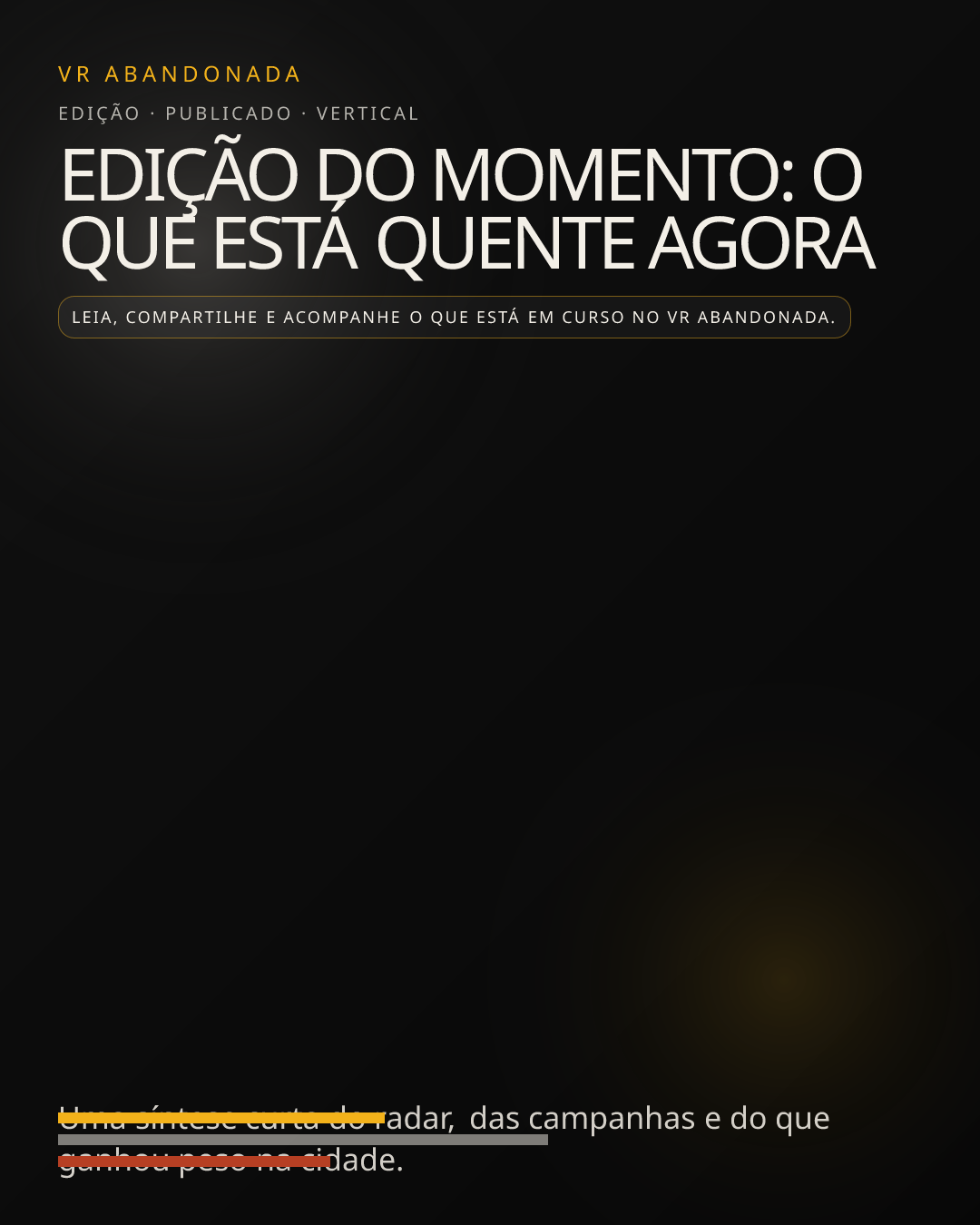Prévia vertical de Edição do momento: o que está quente agora