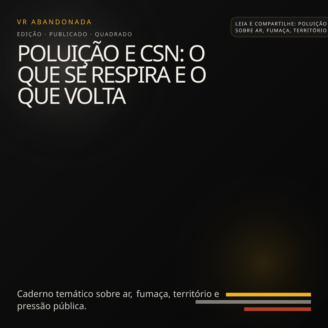 Prévia quadrada de Poluição e CSN: o que se respira e o que volta