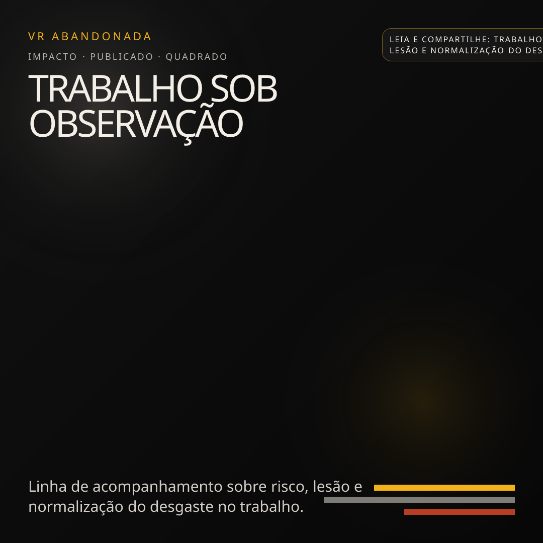 Prévia quadrada de Trabalho sob observação